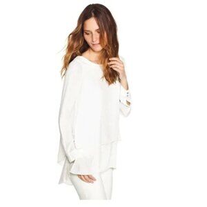 2/$30 White House Black Market Long Sleeve Double Layer Tunic Ivory 10 #A0057